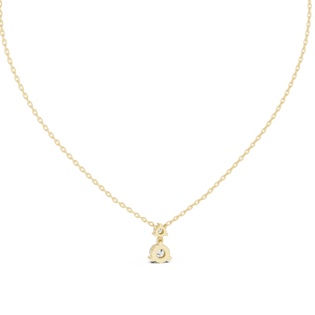 Two-Diamond Drop Pendant Necklace