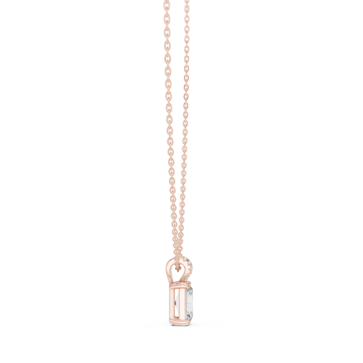 Emerald-Cut Diamond Solitaire Pendant Necklace