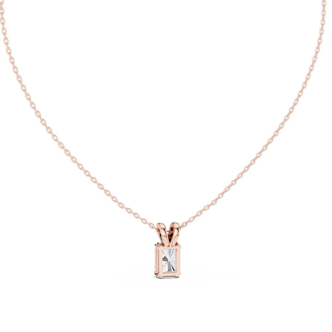 Emerald-Cut Diamond Solitaire Pendant Necklace