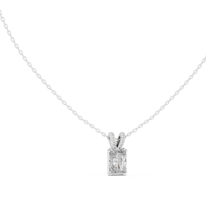 Emerald-Cut Diamond Solitaire Pendant Necklace