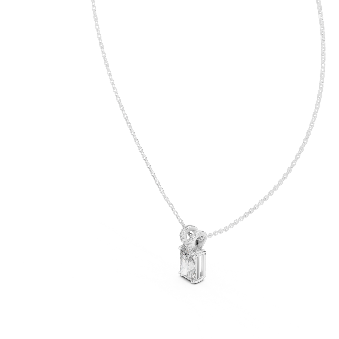Emerald-Cut Diamond Solitaire Pendant Necklace