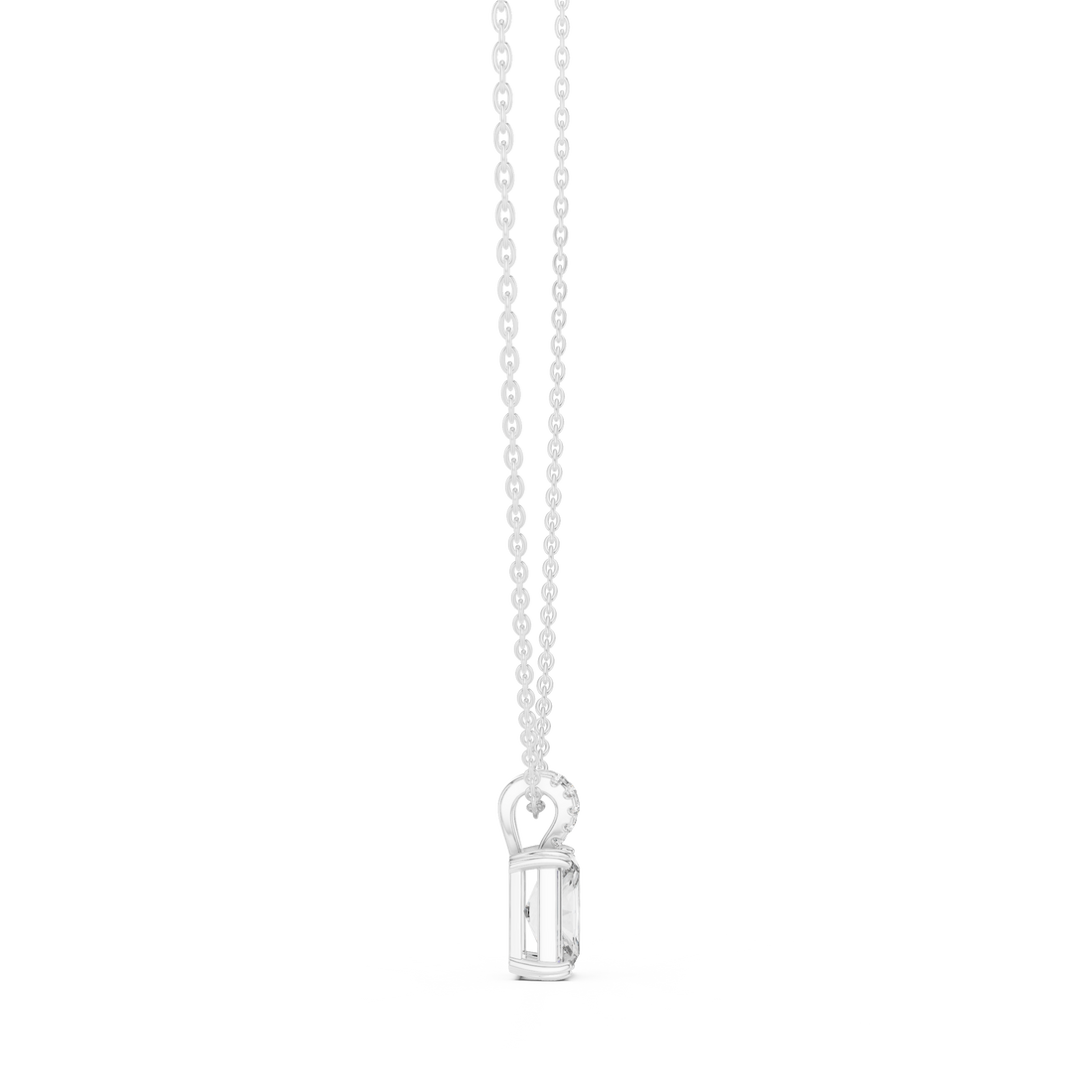 Emerald-Cut Diamond Solitaire Pendant Necklace