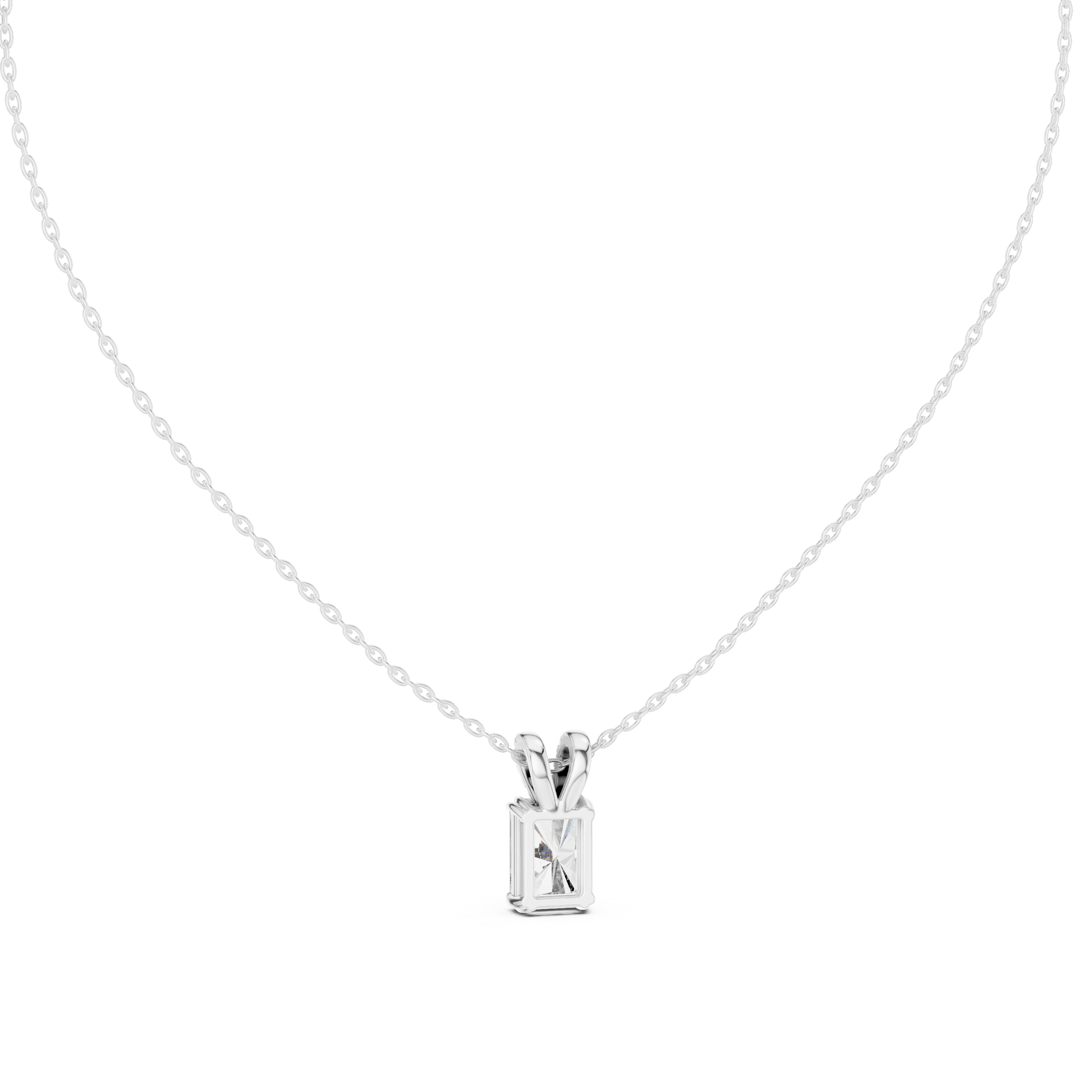 Emerald-Cut Diamond Solitaire Pendant Necklace