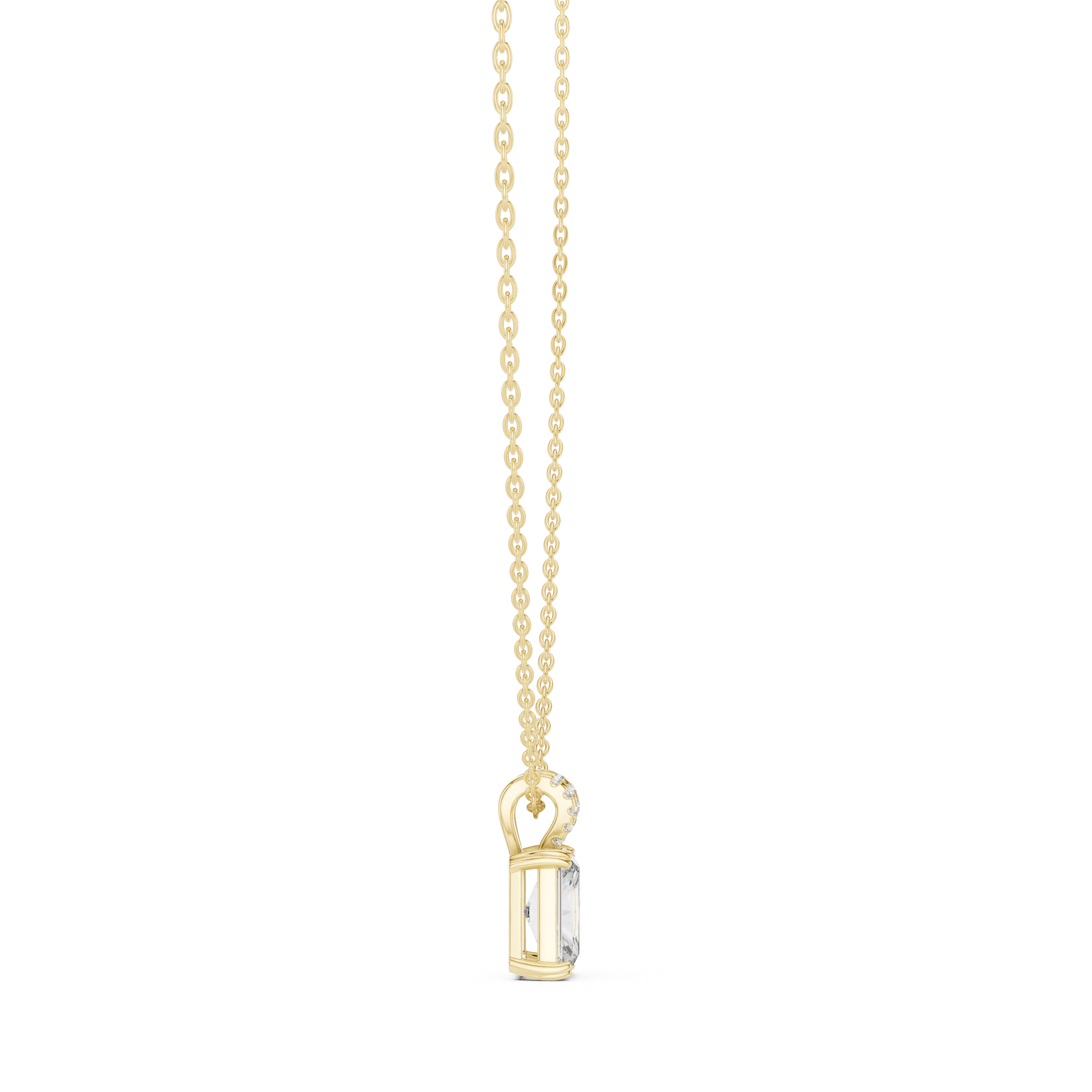 Emerald-Cut Diamond Solitaire Pendant Necklace