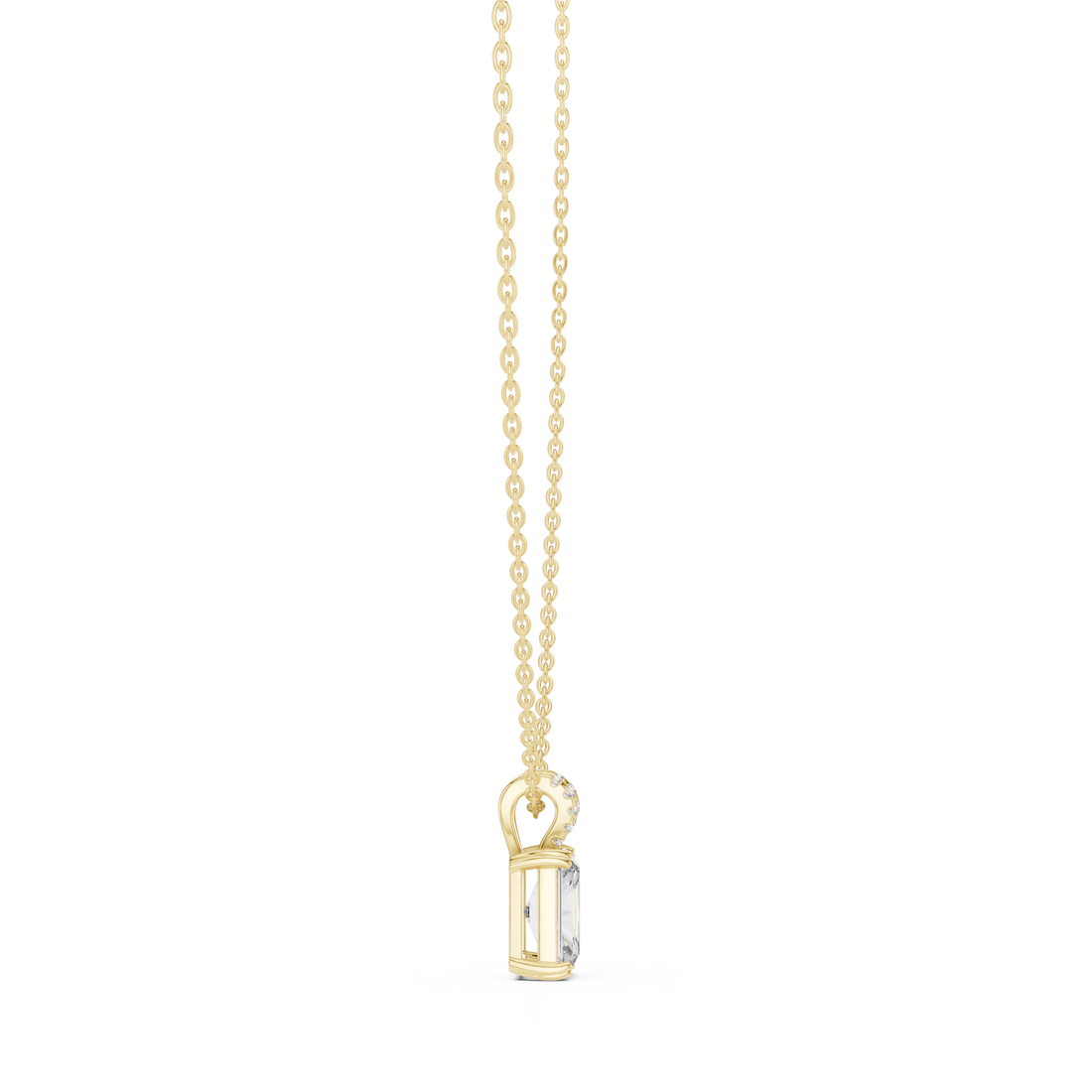 Emerald-Cut Diamond Solitaire Pendant Necklace