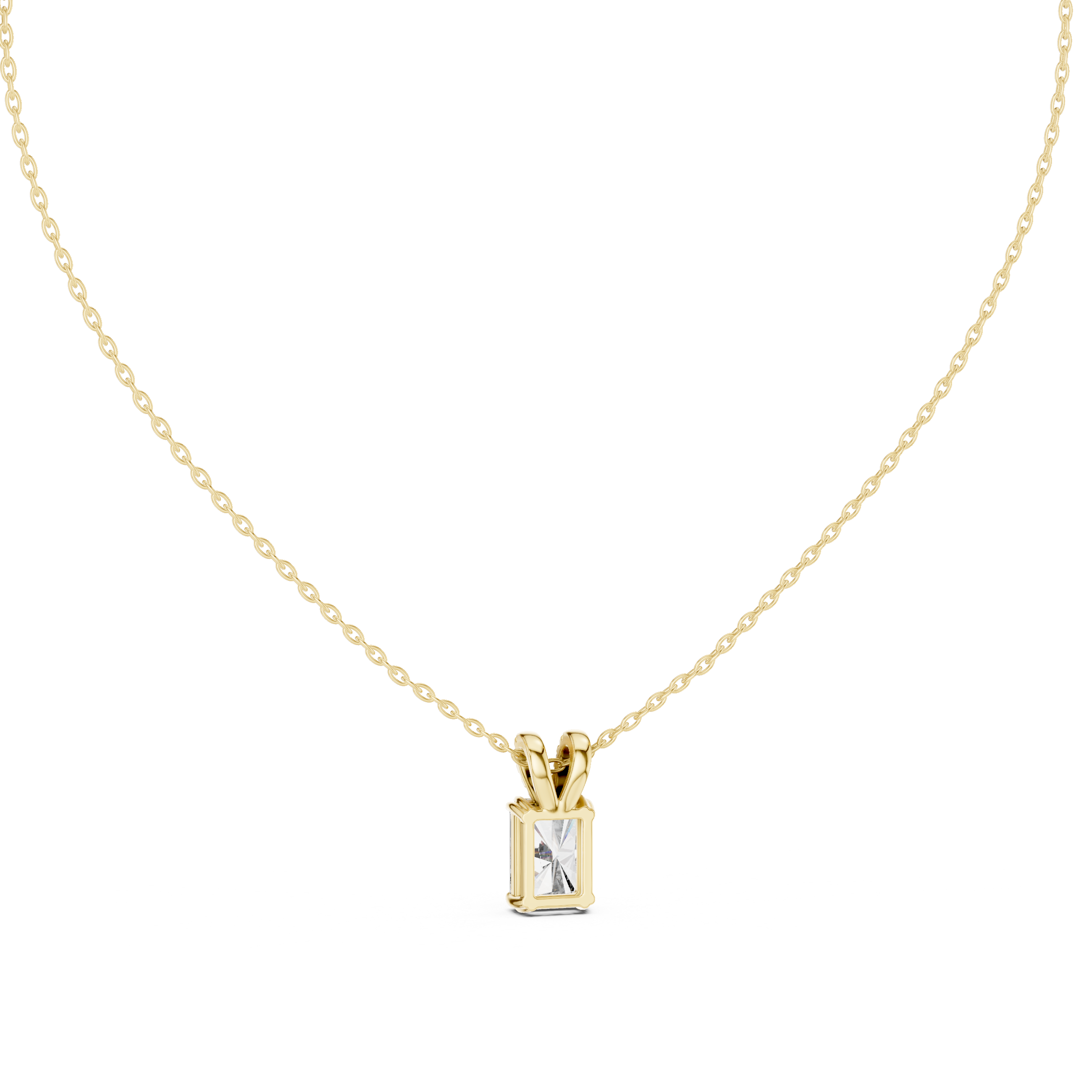 Emerald-Cut Diamond Solitaire Pendant Necklace