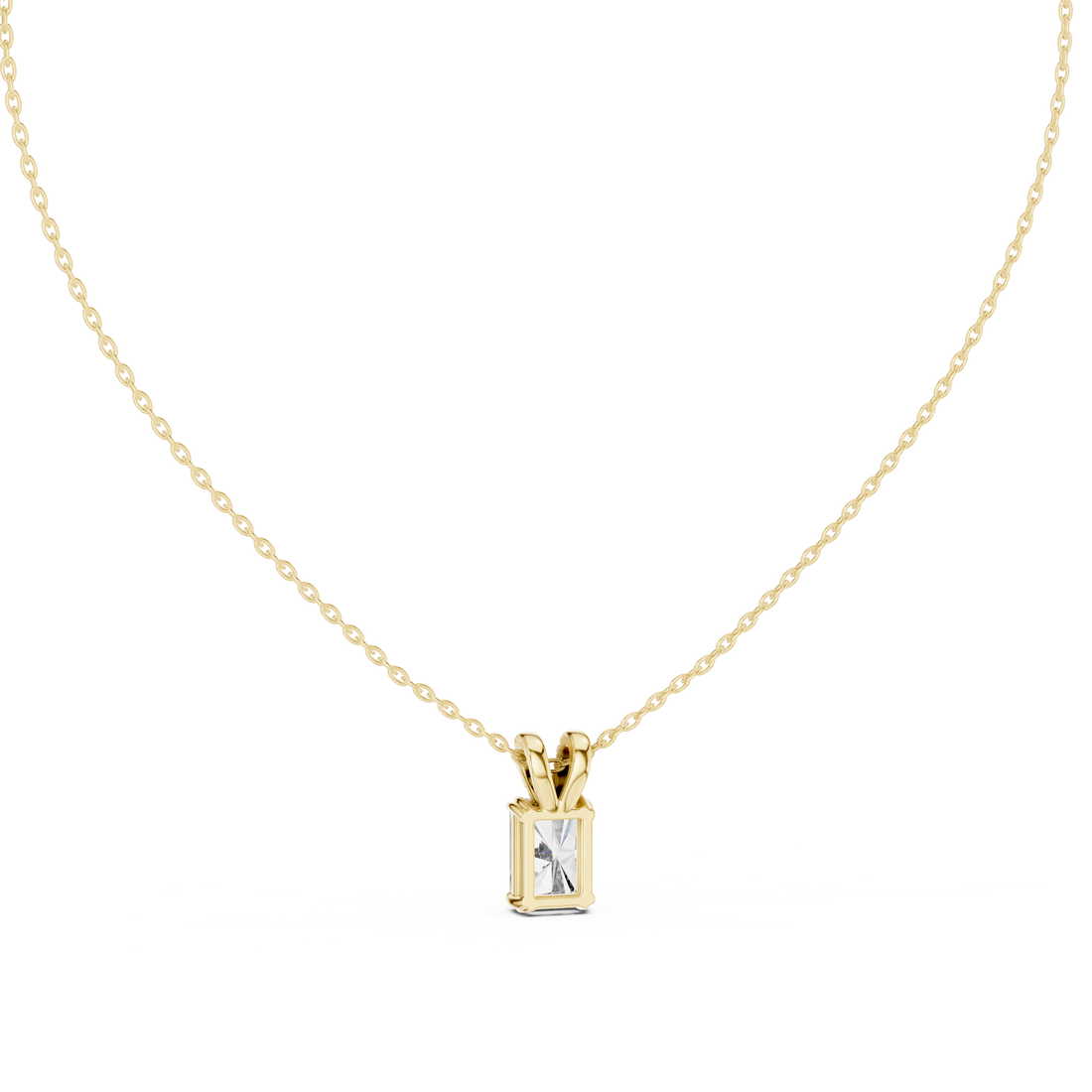 Emerald-Cut Diamond Solitaire Pendant Necklace