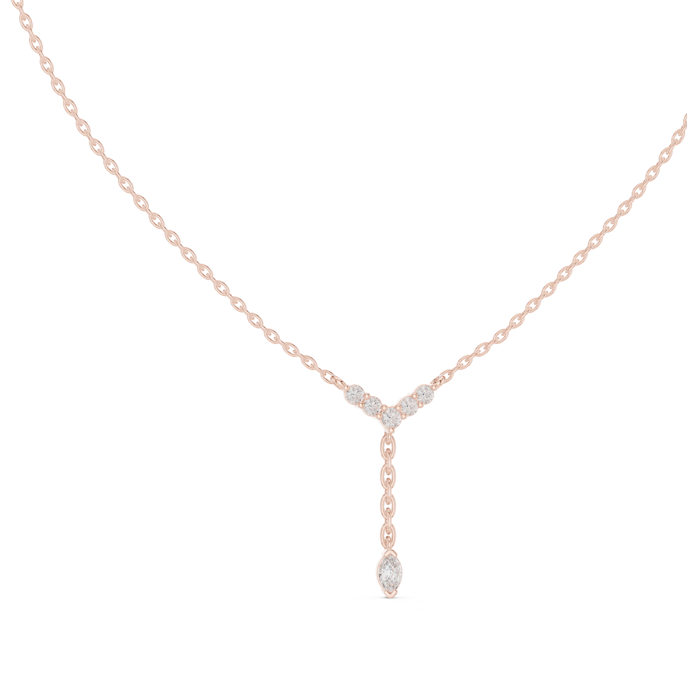 Diamond Drop Y-Necklace with Pear Accent