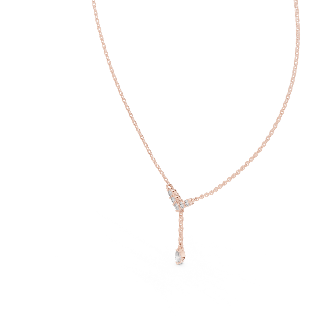 Diamond Drop Y-Necklace with Pear Accent