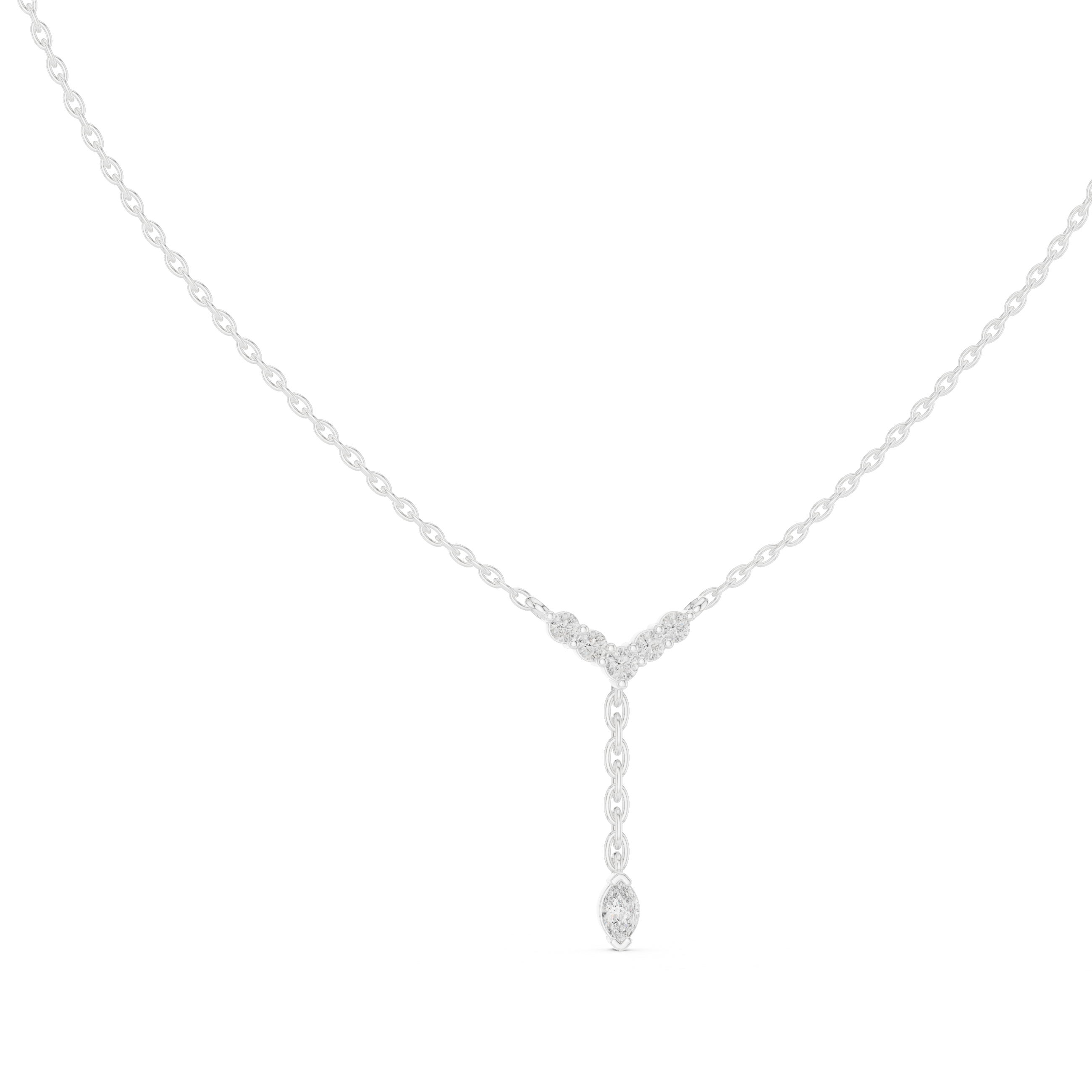 Diamond Drop Y-Necklace with Pear Accent