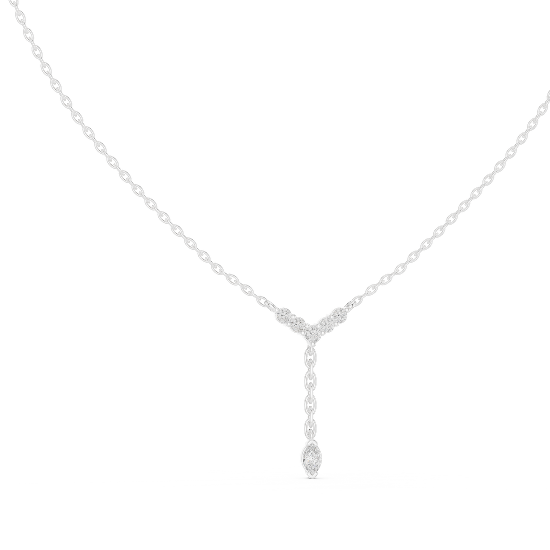 Diamond Drop Y-Necklace with Pear Accent