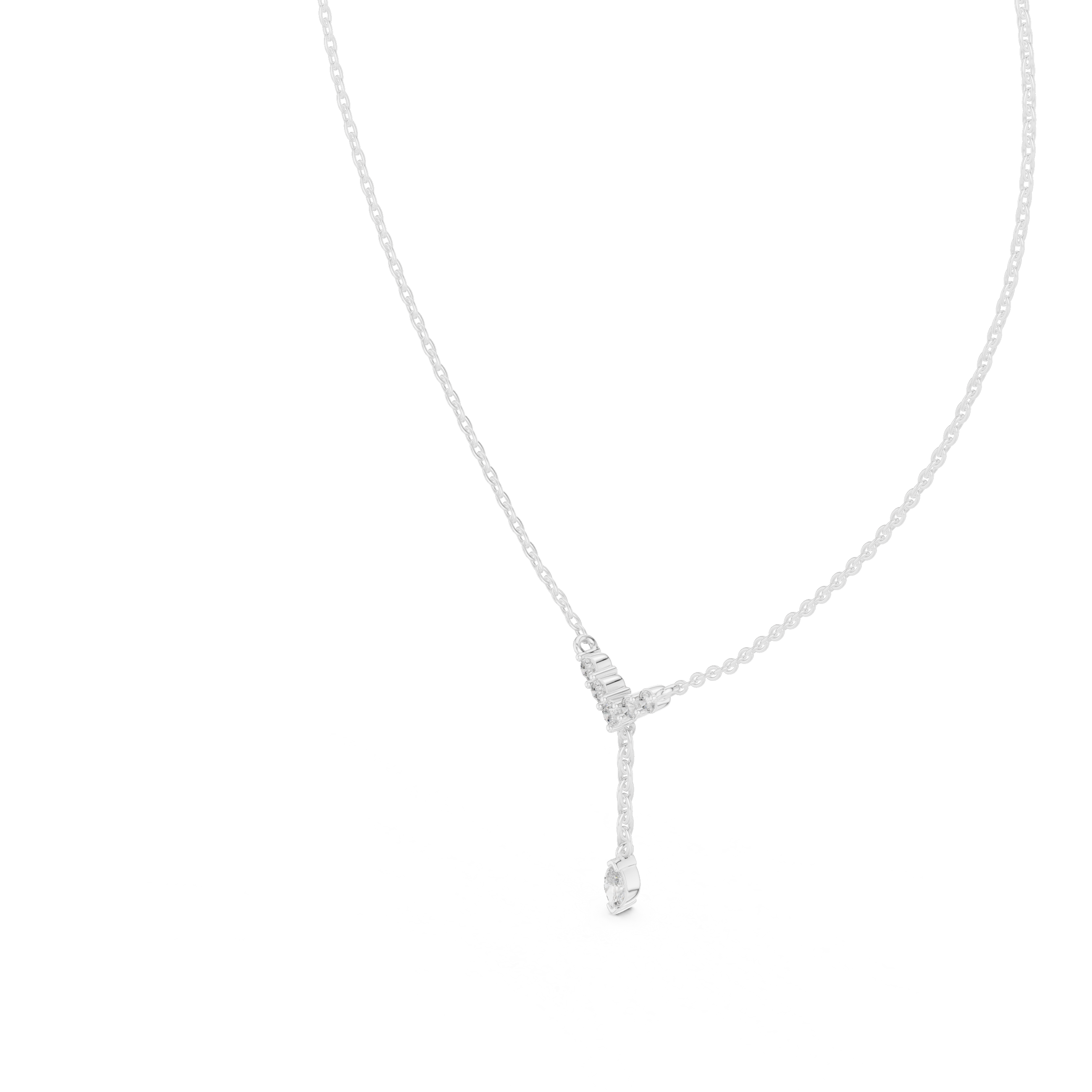 Diamond Drop Y-Necklace with Pear Accent