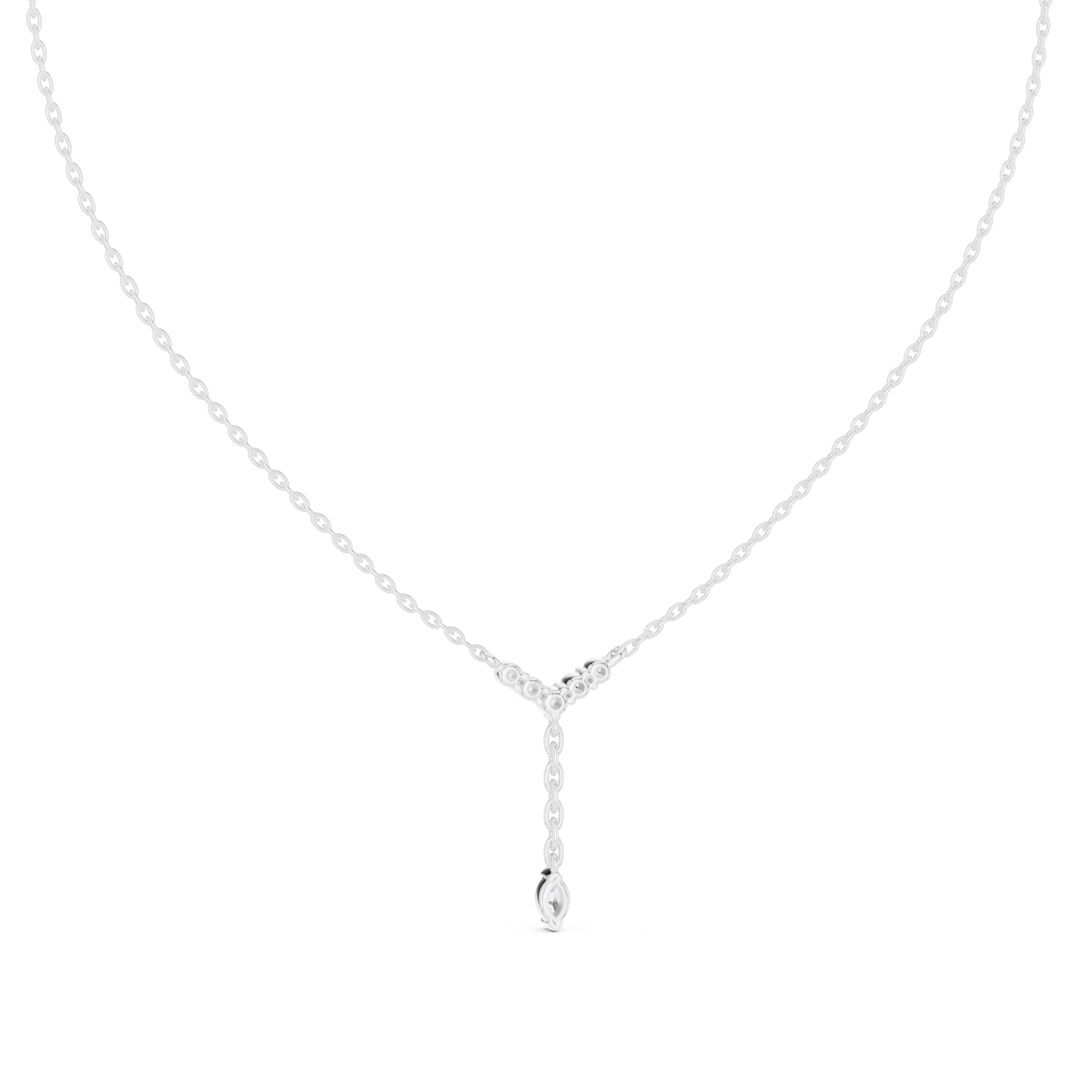 Diamond Drop Y-Necklace with Pear Accent