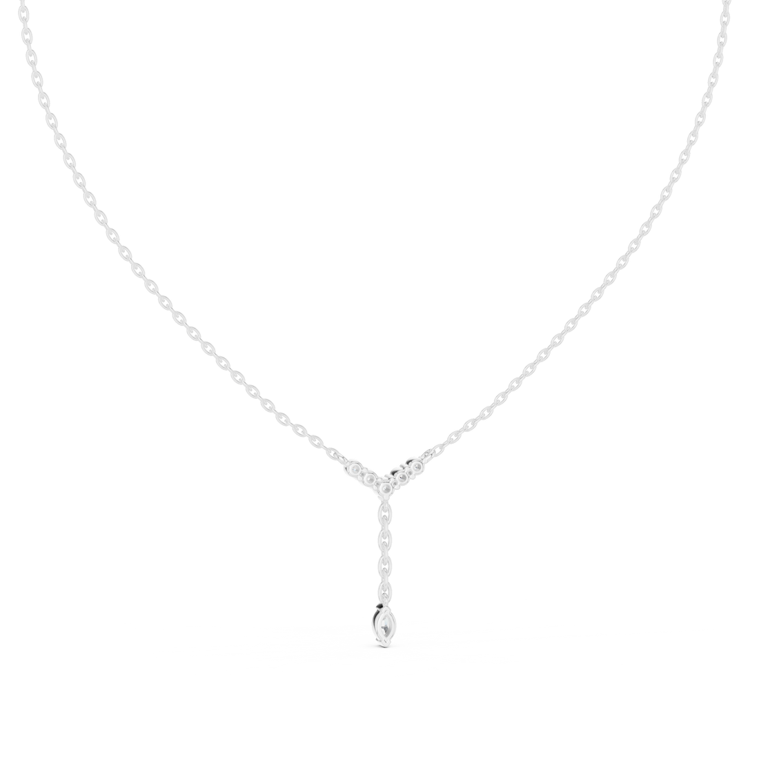 Diamond Drop Y-Necklace with Pear Accent