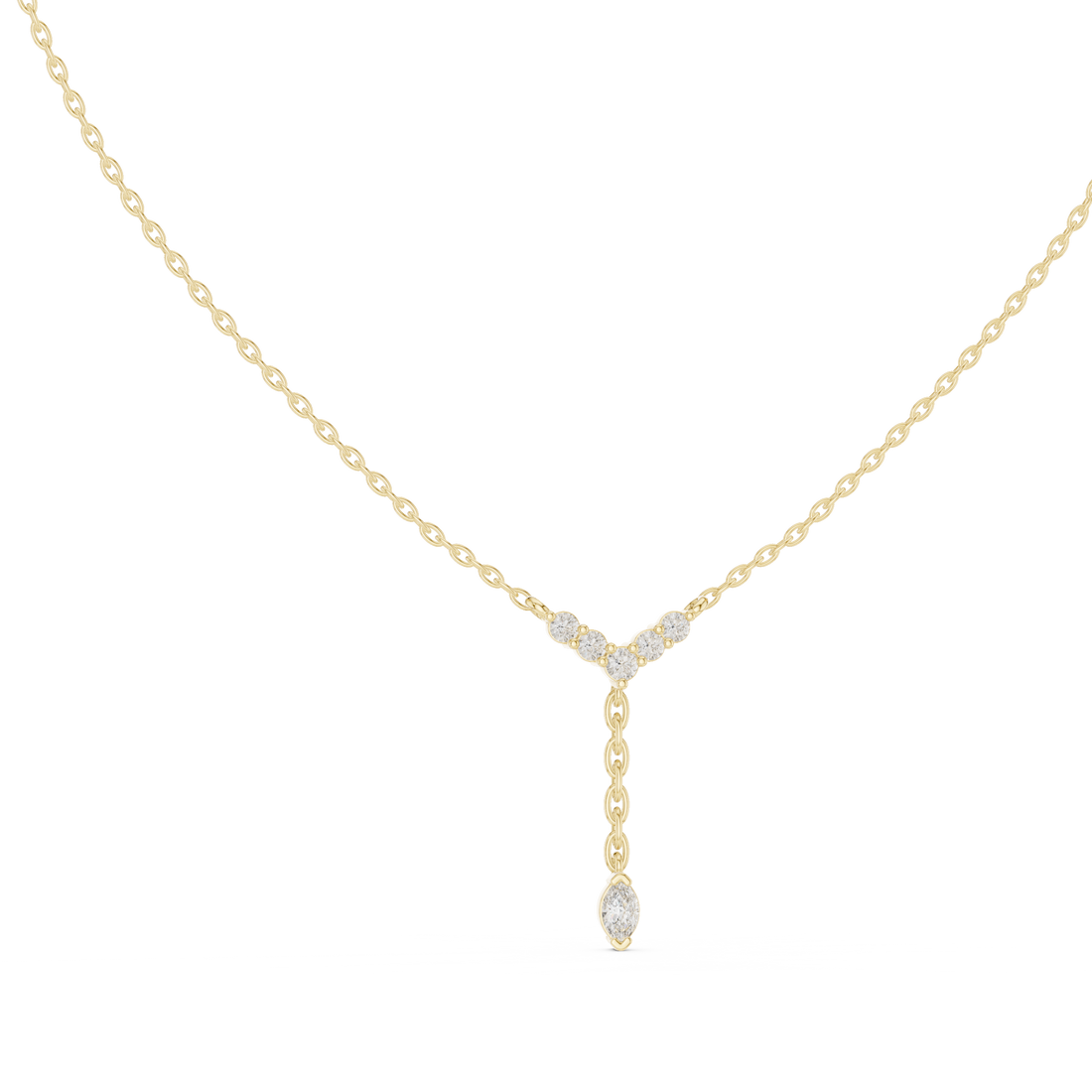 Diamond Drop Y-Necklace with Pear Accent