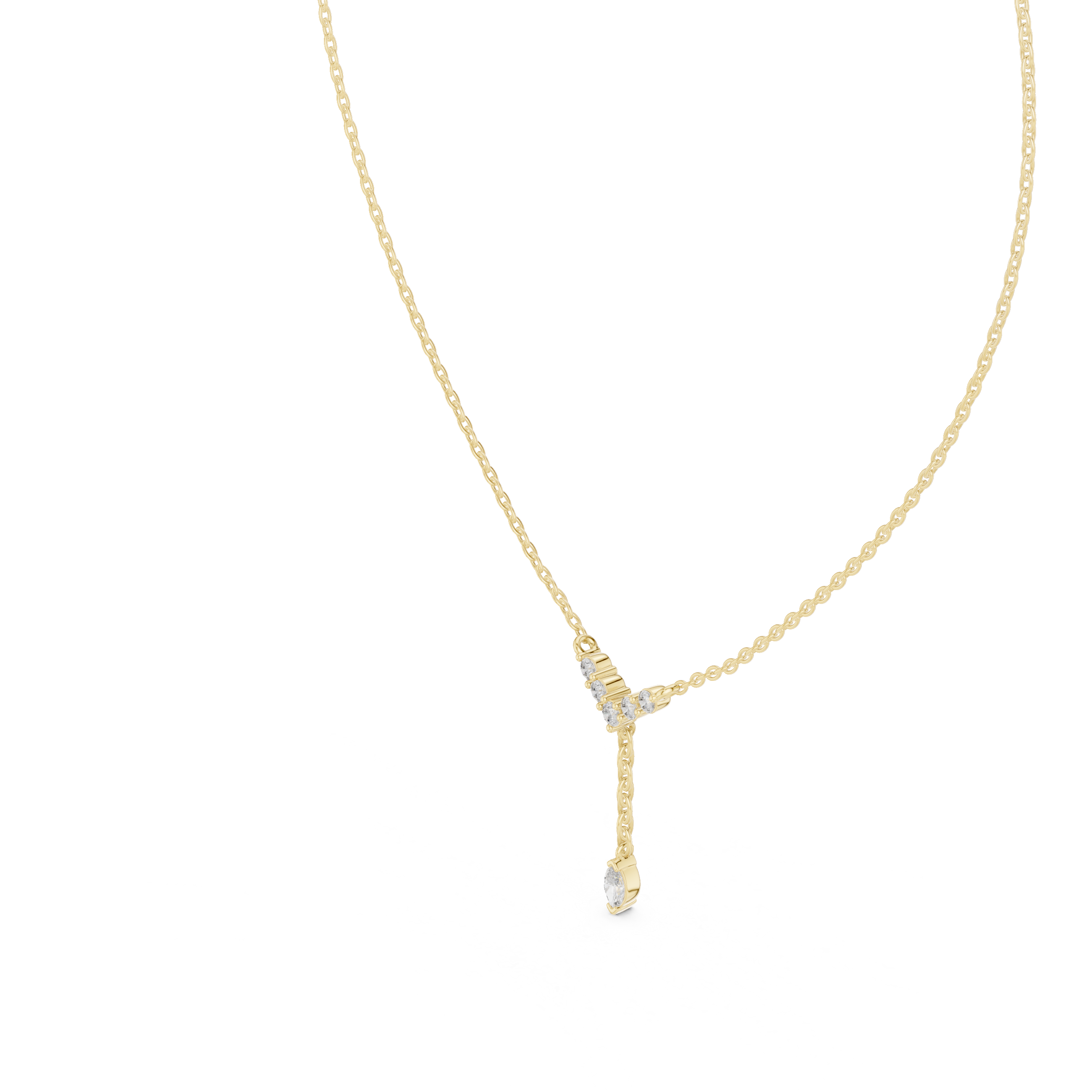 Diamond Drop Y-Necklace with Pear Accent