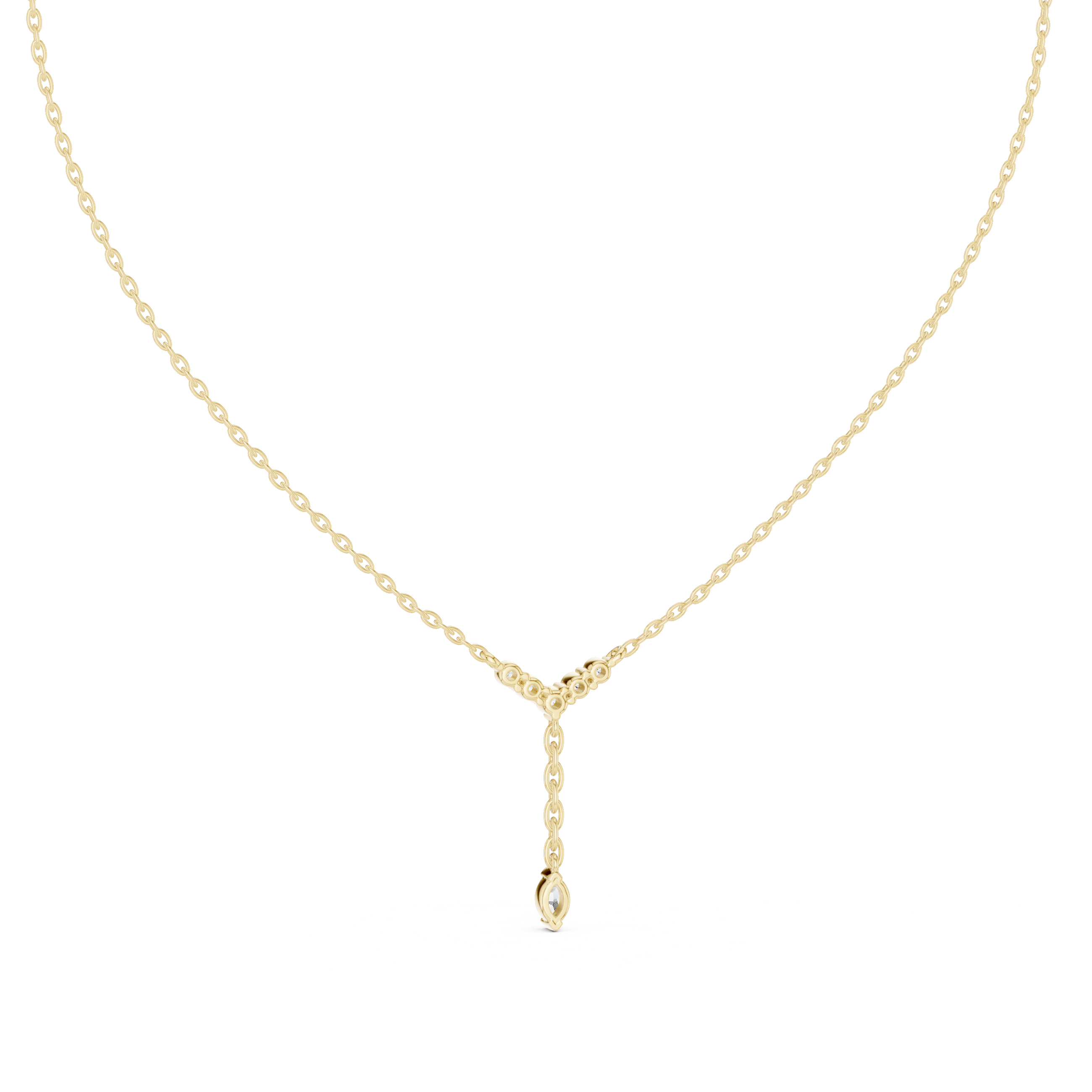 Diamond Drop Y-Necklace with Pear Accent