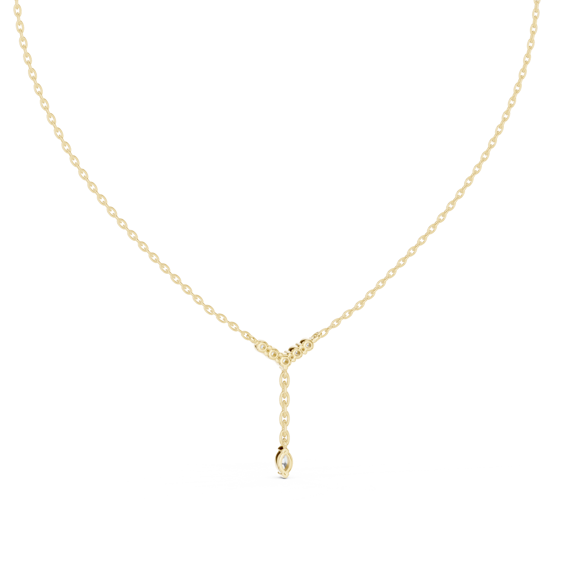 Diamond Drop Y-Necklace with Pear Accent