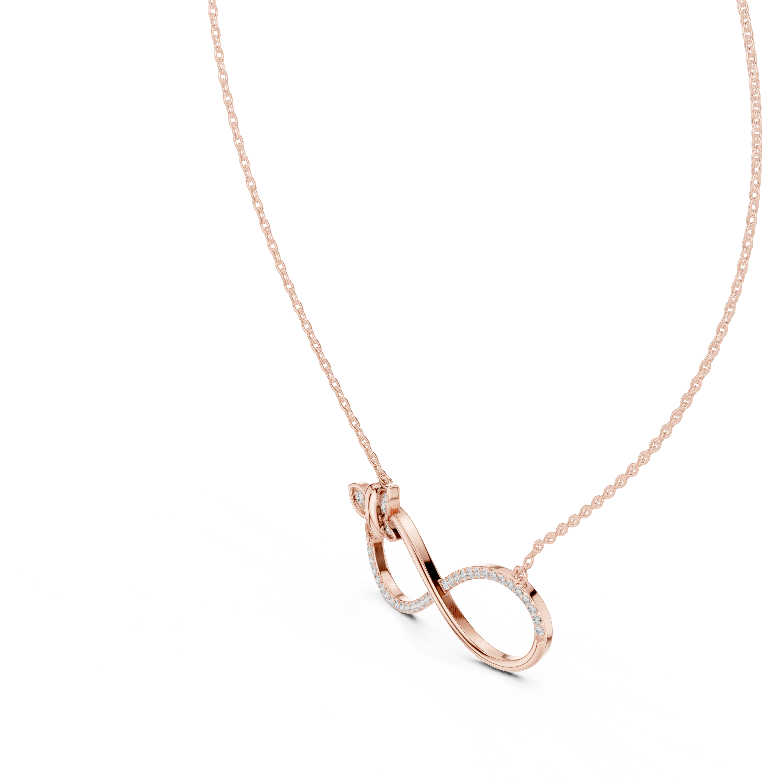 Diamond Butterfly Infinity Pendant