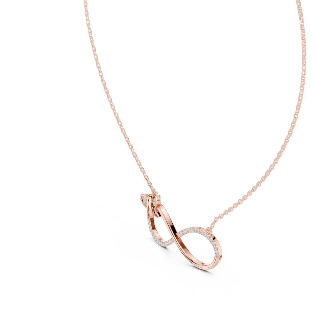Diamond Butterfly Infinity Pendant