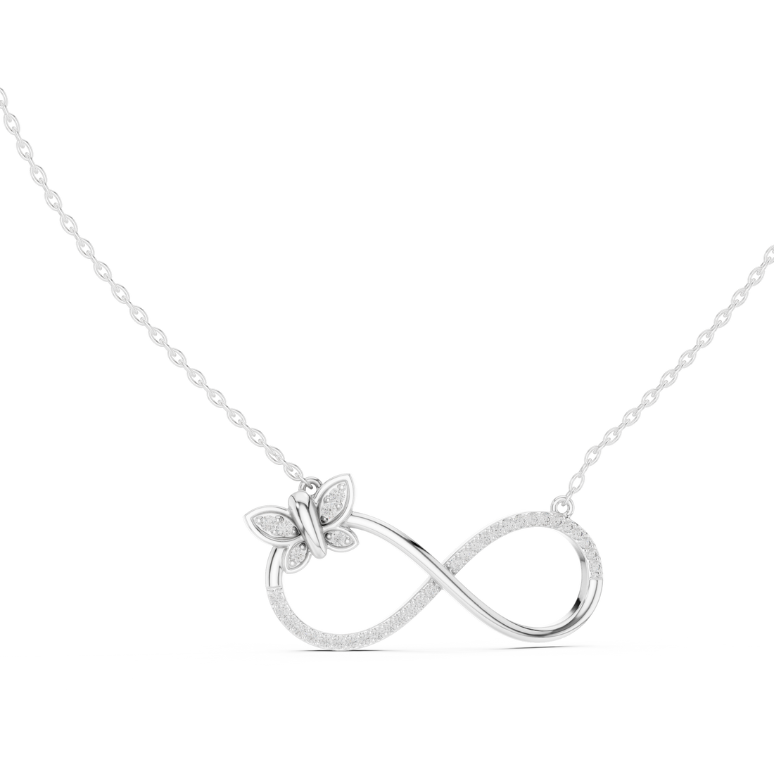 Diamond Butterfly Infinity Pendant