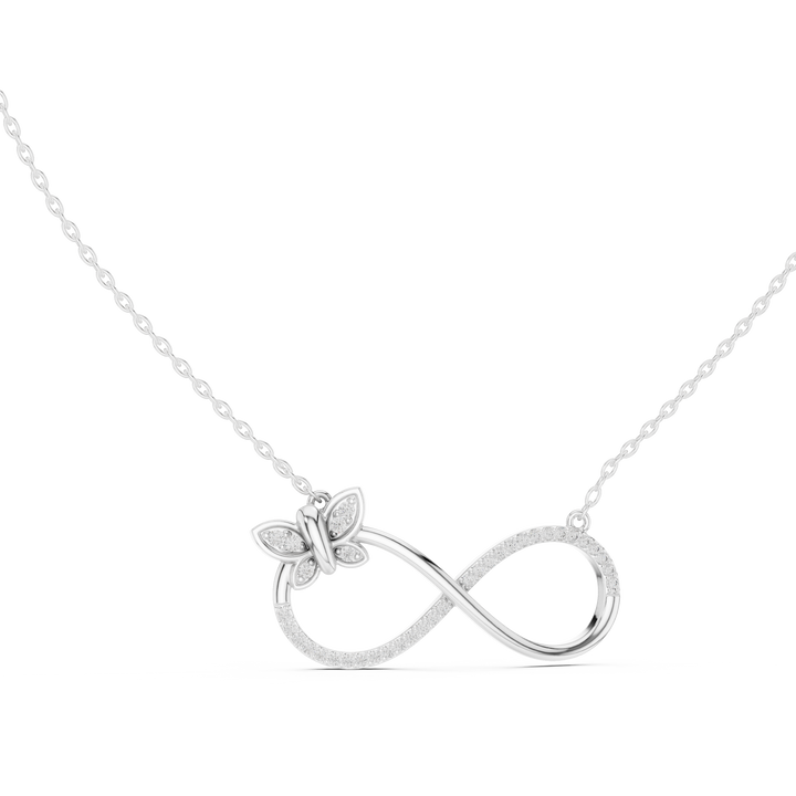 Diamond Butterfly Infinity Pendant