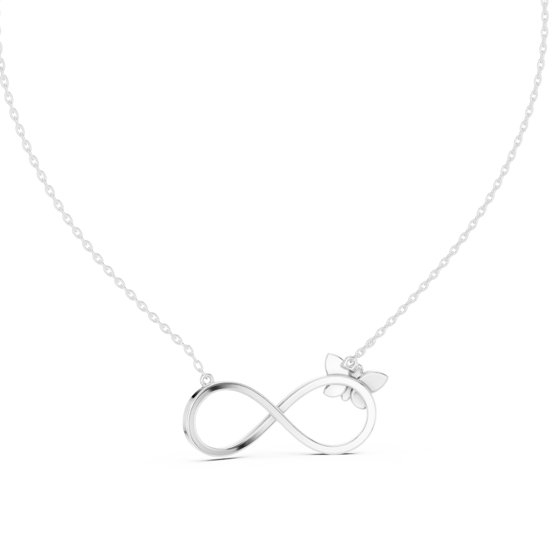 Diamond Butterfly Infinity Pendant