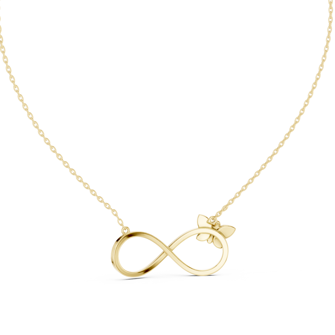 Diamond Butterfly Infinity Pendant