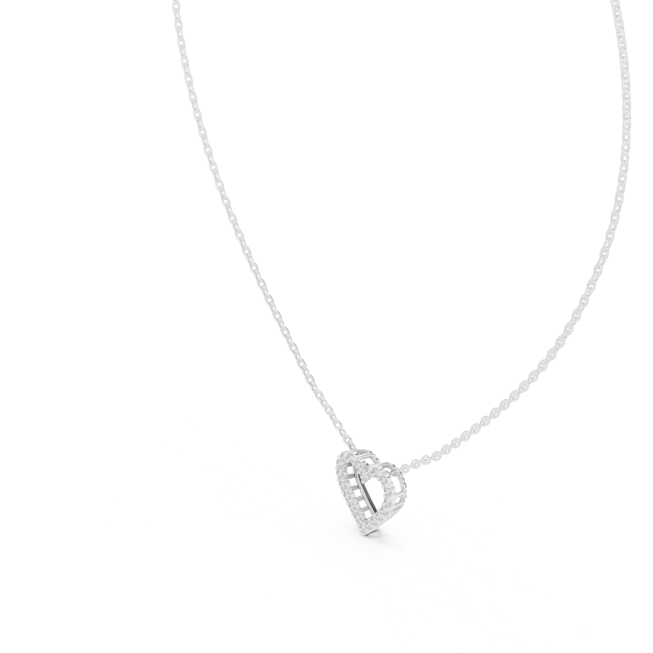 Diamond Open Heart Pendant