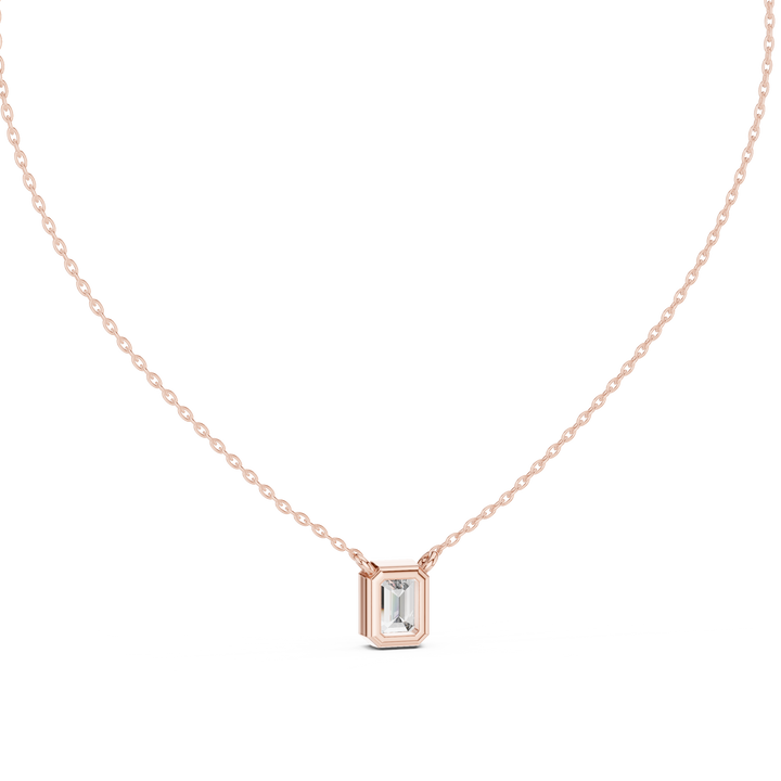 Emerald-Cut Solitaire Diamond Pendant