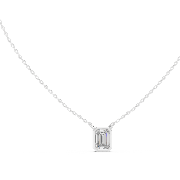 Emerald-Cut Solitaire Diamond Pendant
