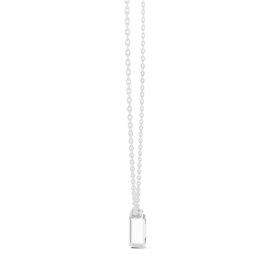 Emerald-Cut Solitaire Diamond Pendant