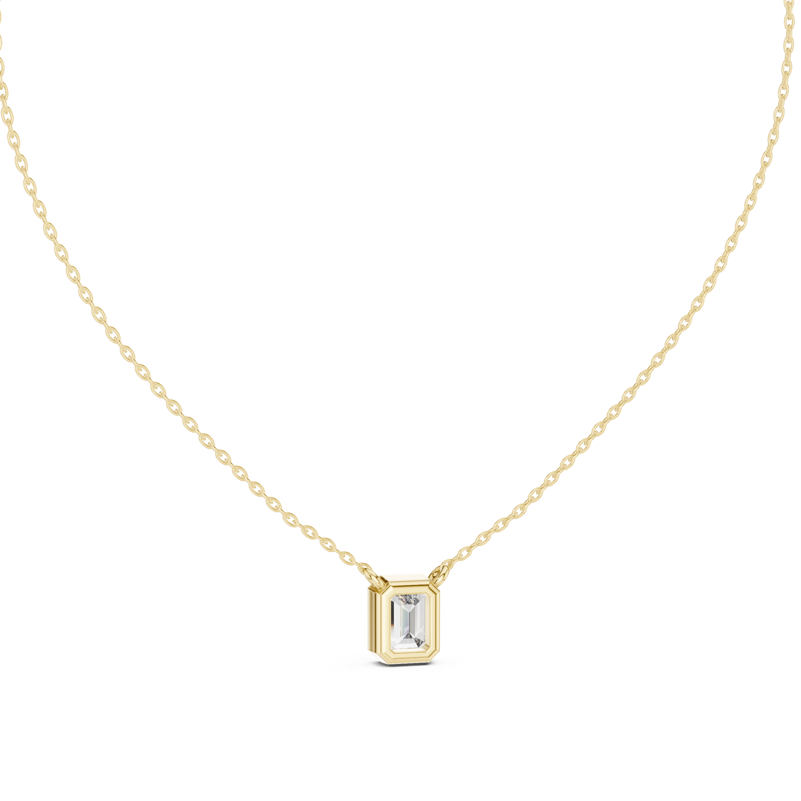 Emerald-Cut Solitaire Diamond Pendant
