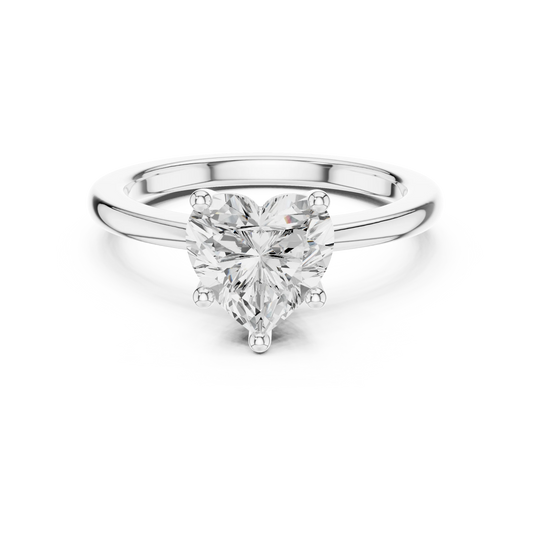Heart Radiance Solitaire Heart Shaped Diamond Ring in White Gold, Australia
