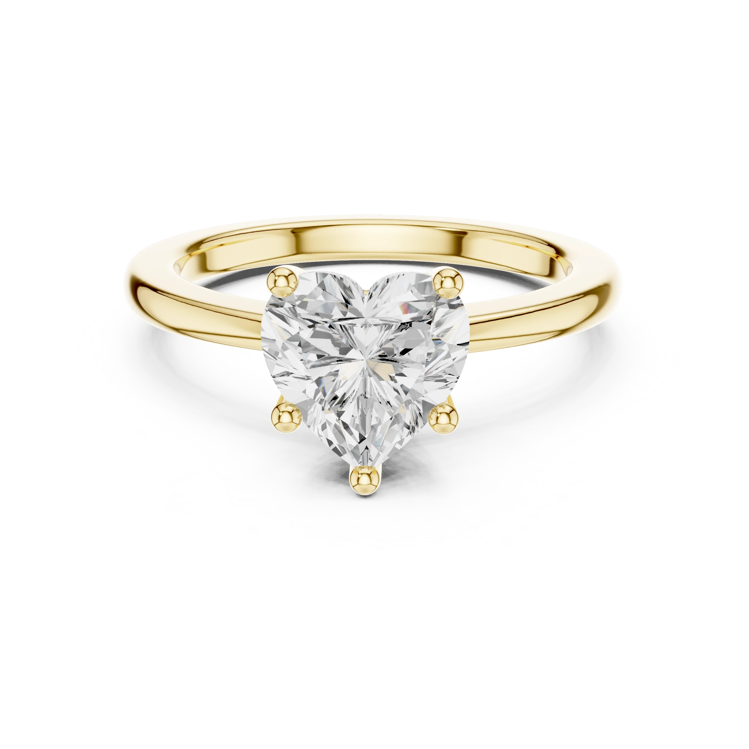 Heart Radiance Solitaire Heart Shaped Diamond Ring in Yellow Gold, Australia