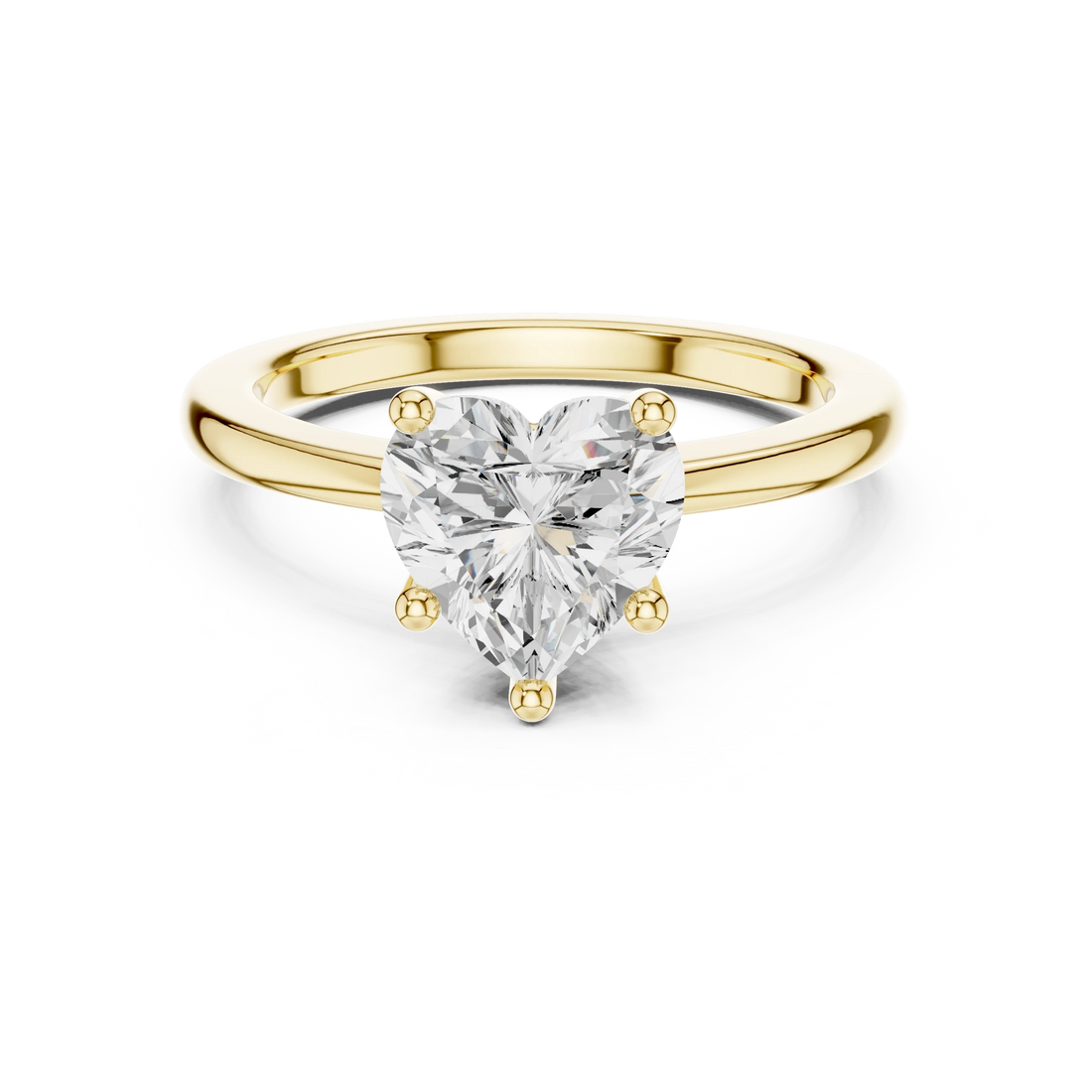 Heart Radiance Solitaire Heart Shaped Diamond Ring in Yellow Gold, Australia