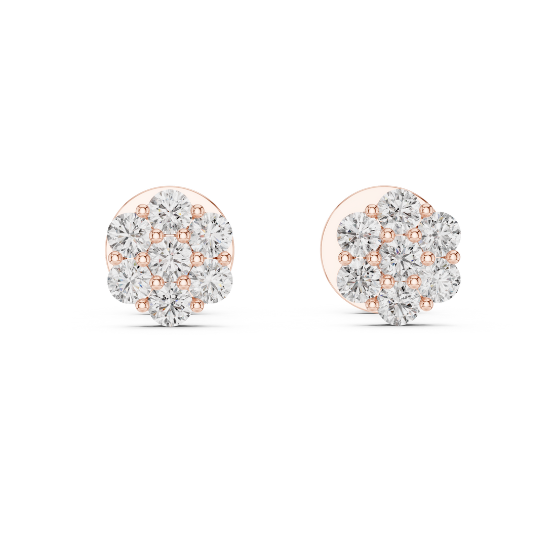 Floral Cluster Diamond Stud Earrings
