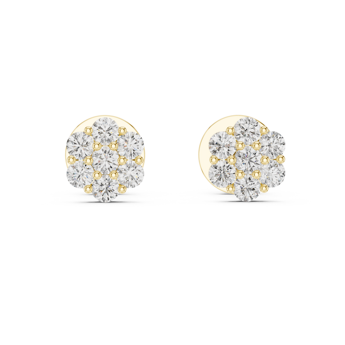 Floral Cluster Diamond Stud Earrings