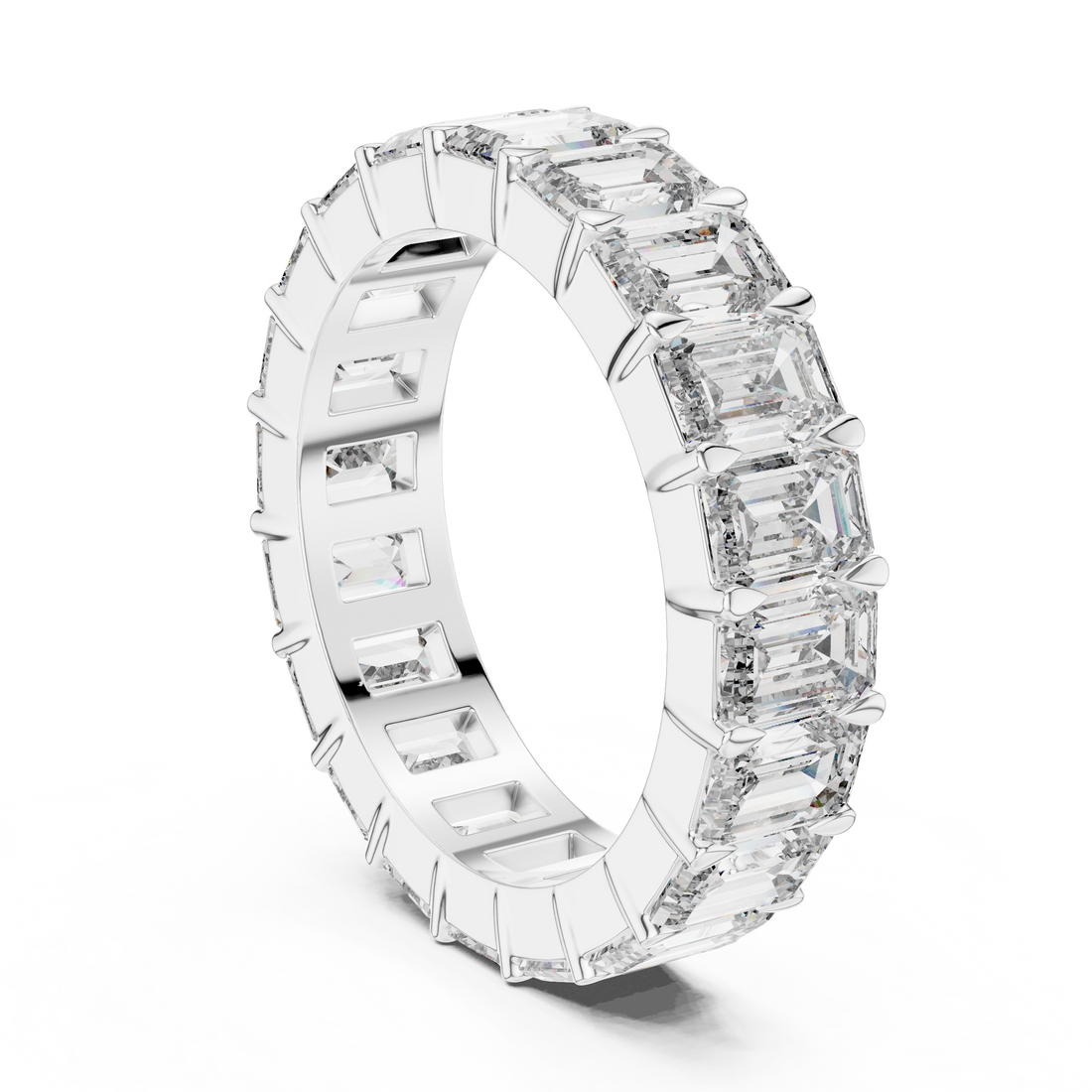 Emerald-Cut Full Eternity Diamond Band