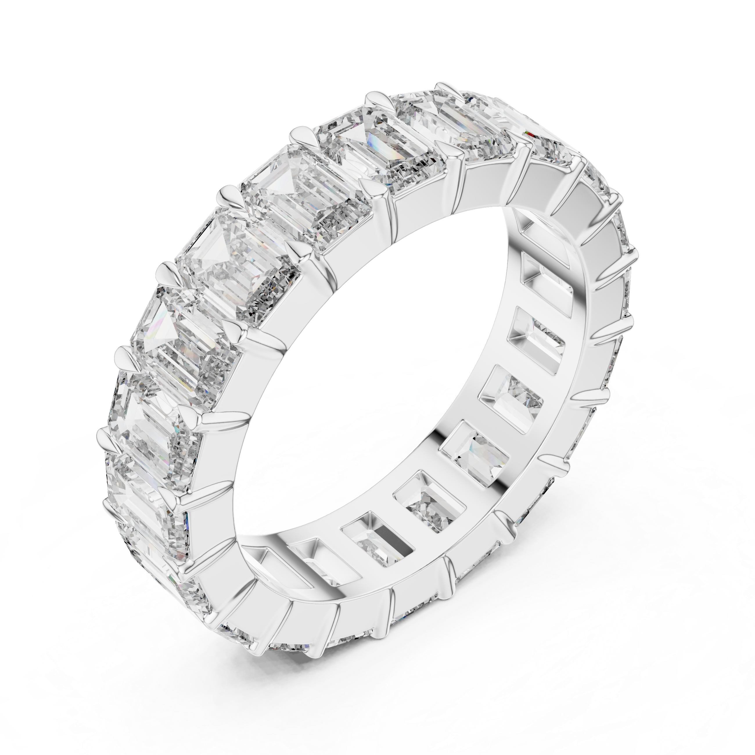 Emerald-Cut Full Eternity Diamond Band