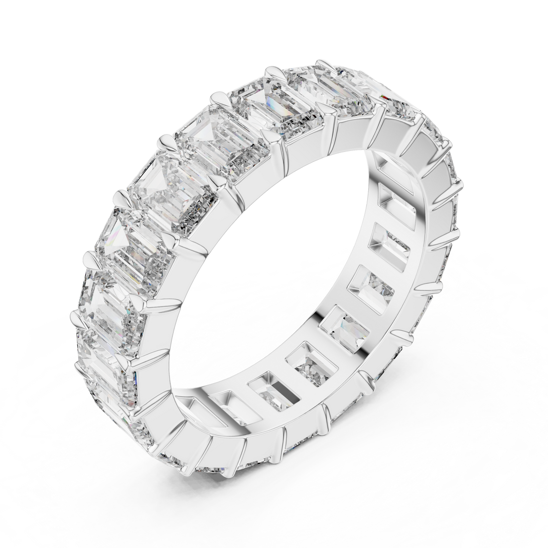 Emerald-Cut Full Eternity Diamond Band