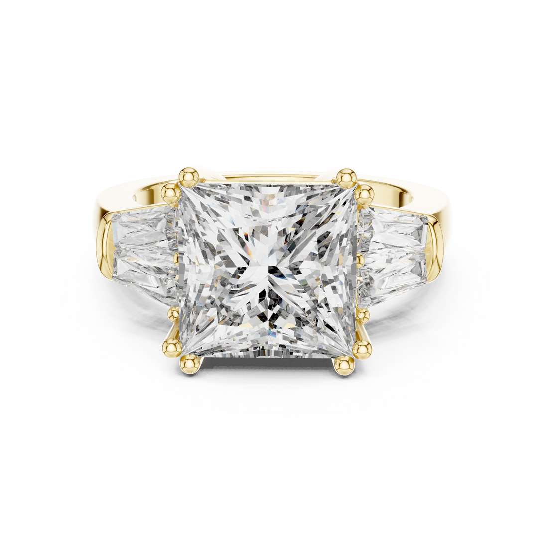 Princess-Cut Three-Stone Diamond Ring