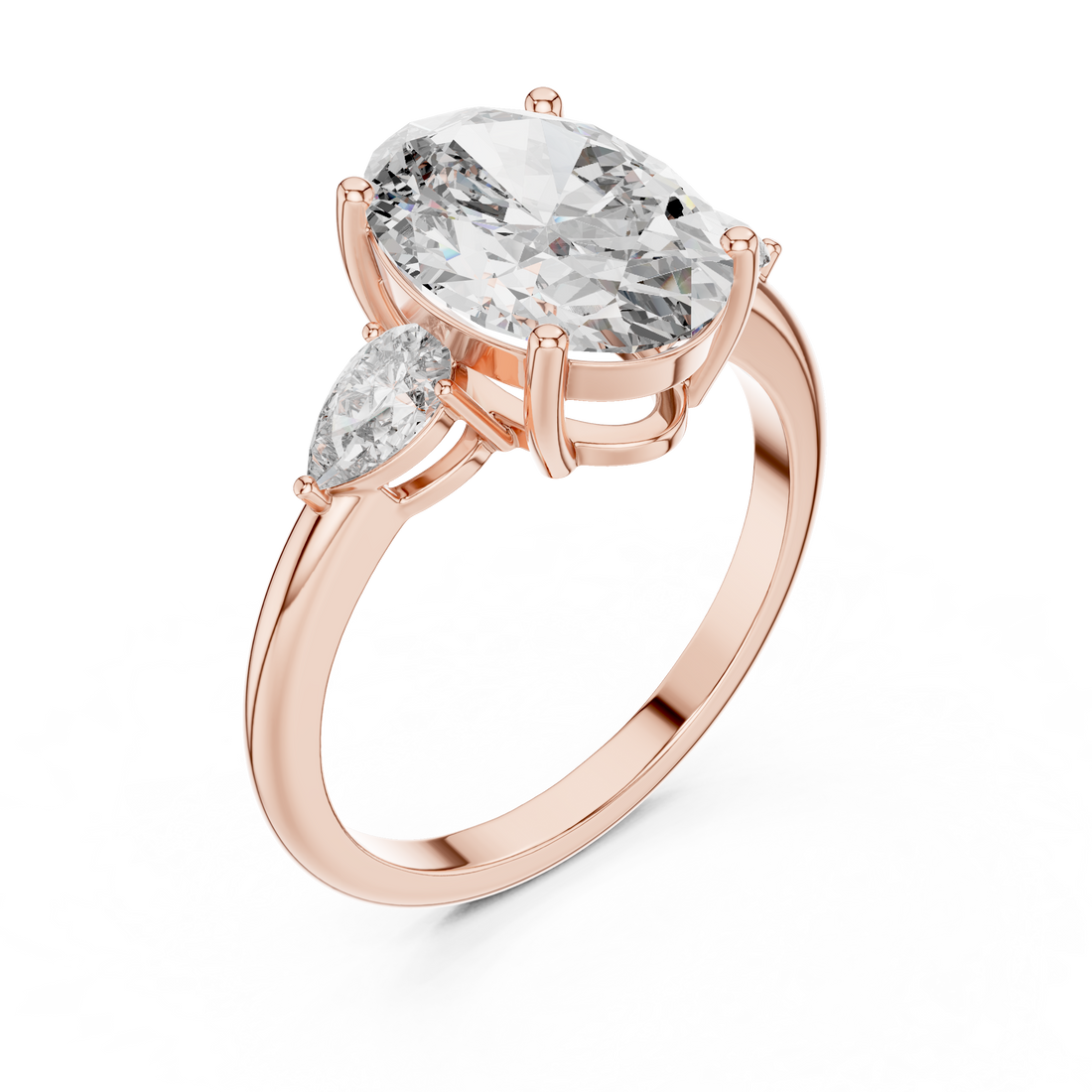 Oval Three-Stone Diamond Engagement Ring