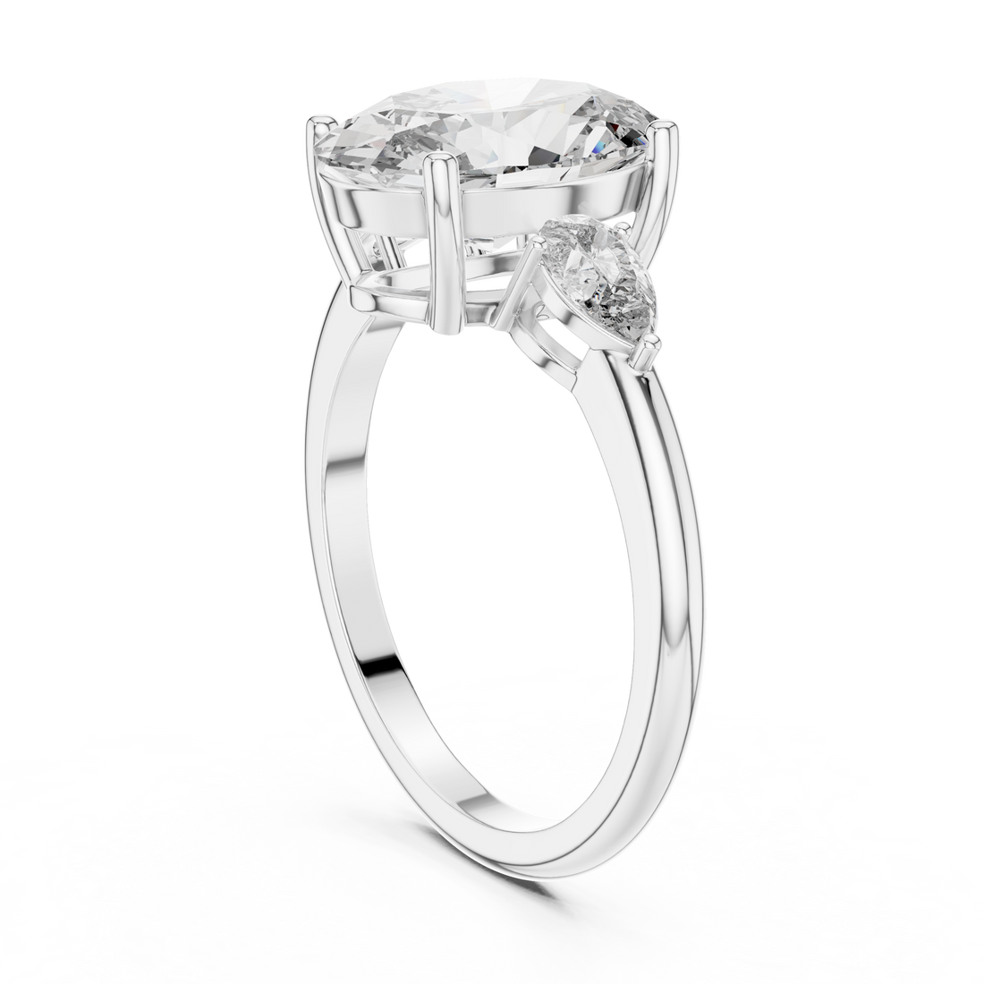 Oval Three-Stone Diamond Engagement Ring