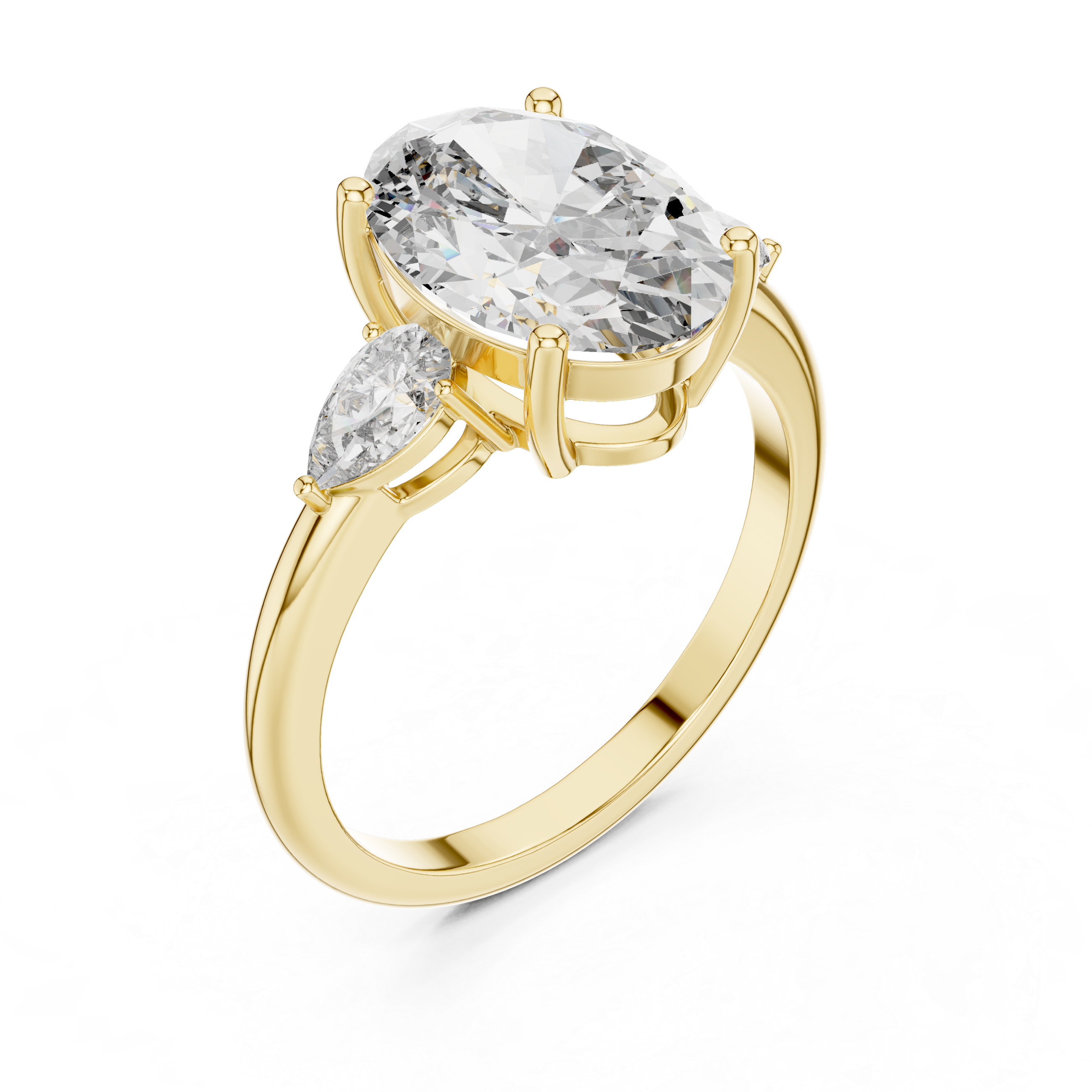 Oval Three-Stone Diamond Engagement Ring