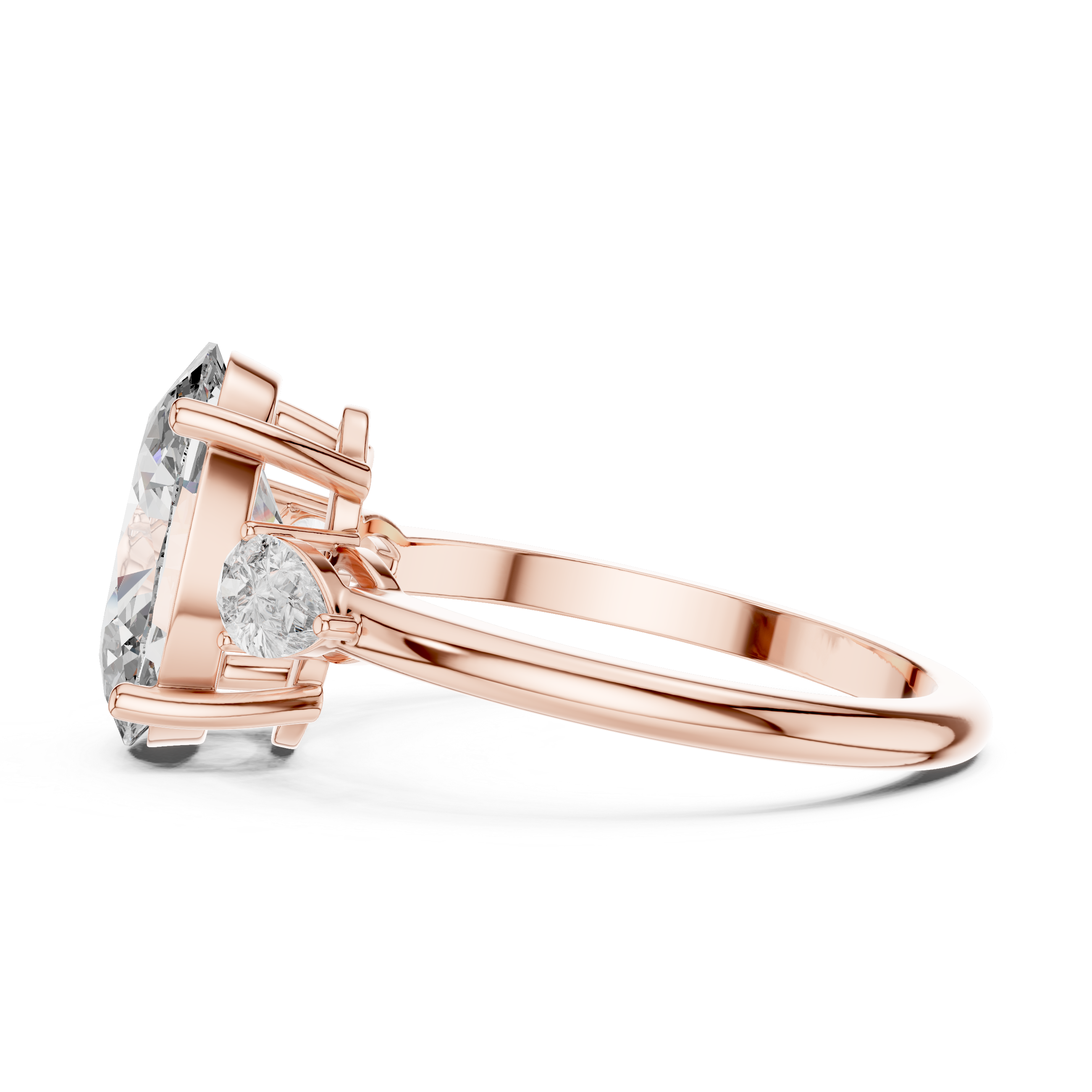 Oval Three-Stone Diamond Engagement Ring