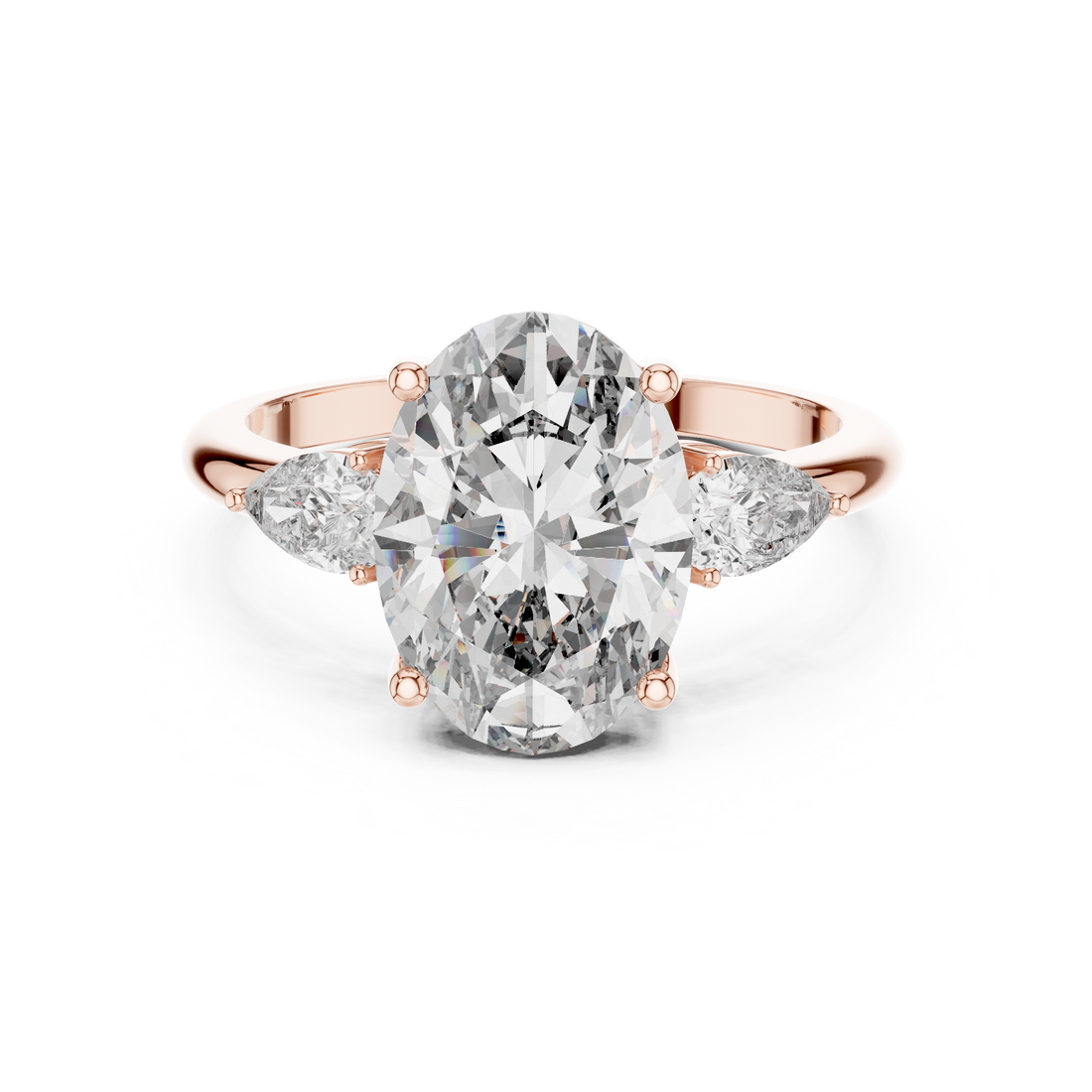 Oval Three-Stone Diamond Engagement Ring