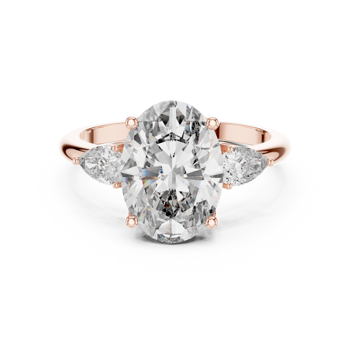Oval Three-Stone Diamond Engagement Ring