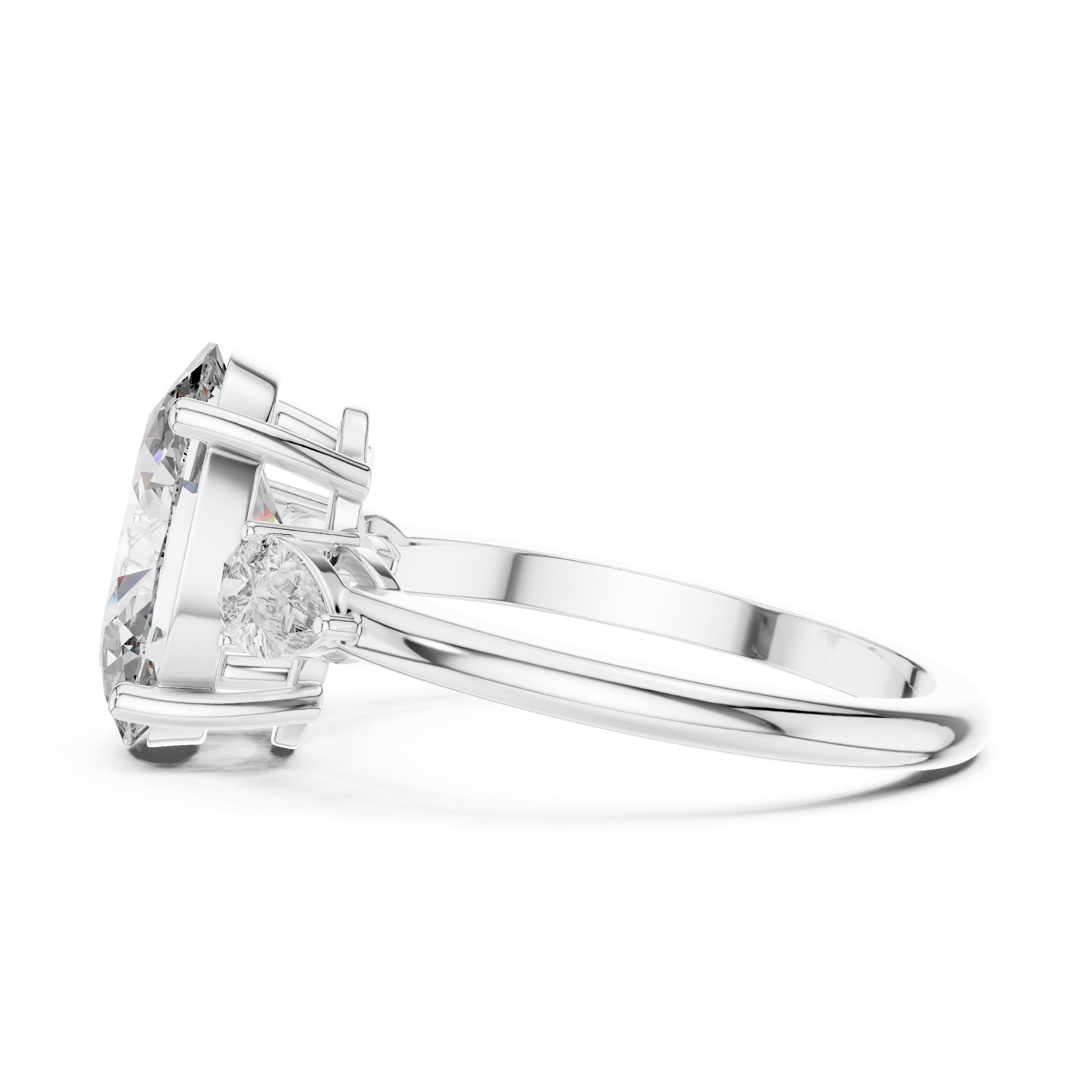 Oval Three-Stone Diamond Engagement Ring