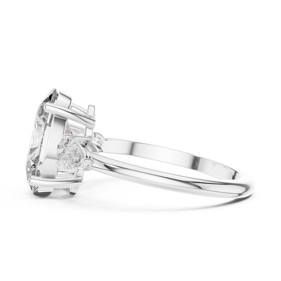 Oval Three-Stone Diamond Engagement Ring